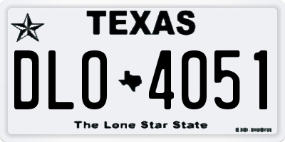 TX license plate DLO4051