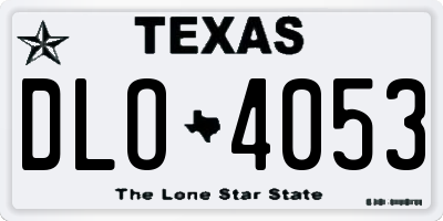 TX license plate DLO4053