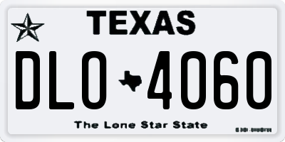 TX license plate DLO4060