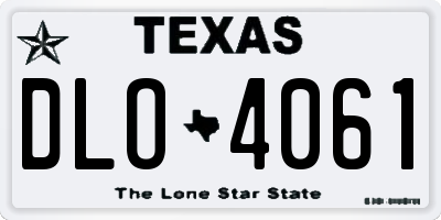 TX license plate DLO4061
