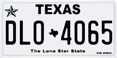 TX license plate DLO4065