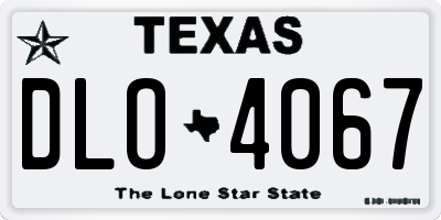 TX license plate DLO4067