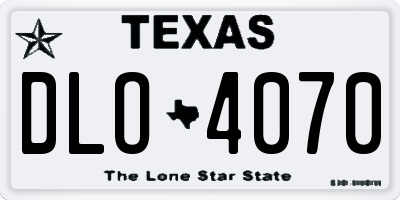 TX license plate DLO4070
