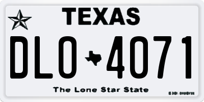 TX license plate DLO4071