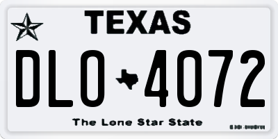 TX license plate DLO4072