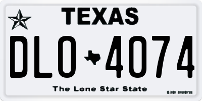 TX license plate DLO4074