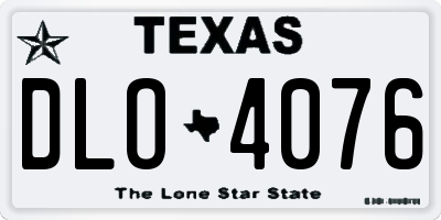 TX license plate DLO4076