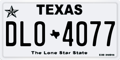 TX license plate DLO4077