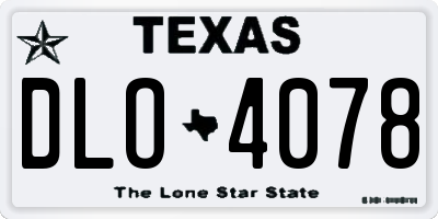 TX license plate DLO4078