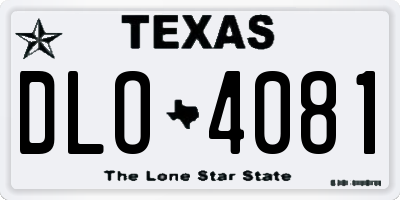 TX license plate DLO4081