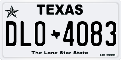 TX license plate DLO4083