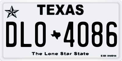 TX license plate DLO4086