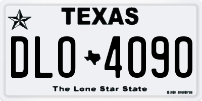 TX license plate DLO4090