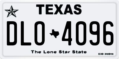 TX license plate DLO4096