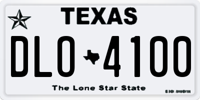 TX license plate DLO4100