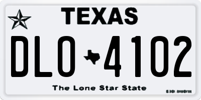 TX license plate DLO4102
