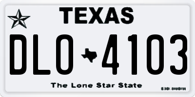 TX license plate DLO4103