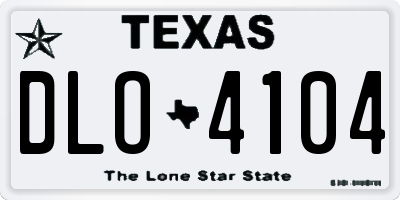 TX license plate DLO4104