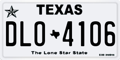 TX license plate DLO4106