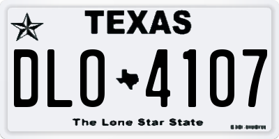 TX license plate DLO4107