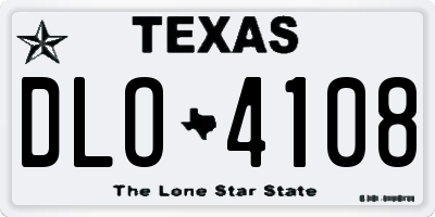 TX license plate DLO4108