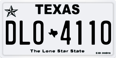 TX license plate DLO4110