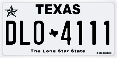 TX license plate DLO4111