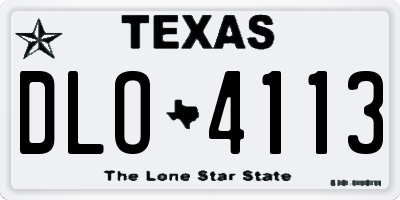 TX license plate DLO4113