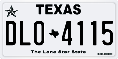TX license plate DLO4115