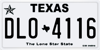 TX license plate DLO4116