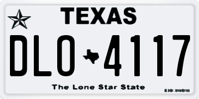 TX license plate DLO4117