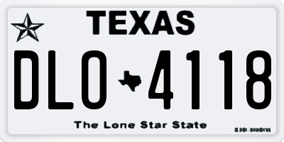 TX license plate DLO4118
