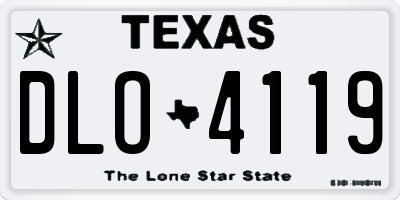 TX license plate DLO4119