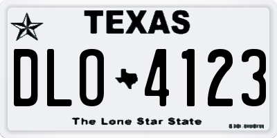 TX license plate DLO4123