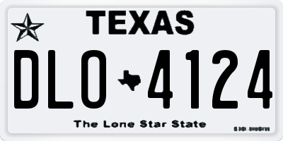TX license plate DLO4124