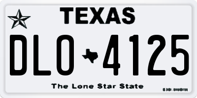 TX license plate DLO4125