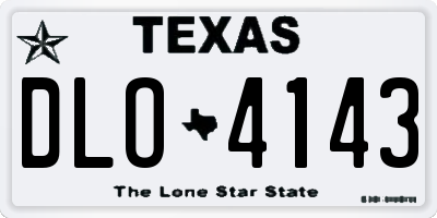 TX license plate DLO4143