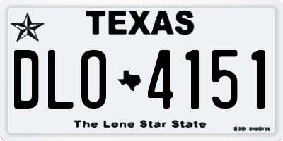 TX license plate DLO4151