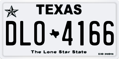 TX license plate DLO4166