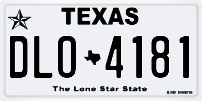 TX license plate DLO4181