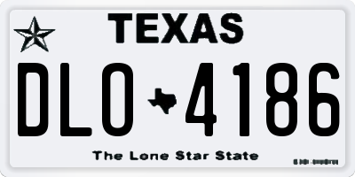 TX license plate DLO4186
