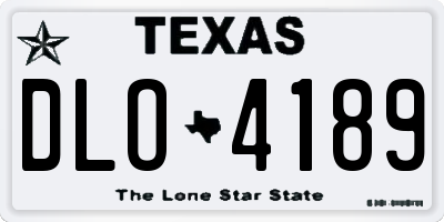 TX license plate DLO4189