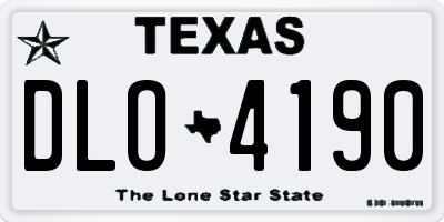 TX license plate DLO4190