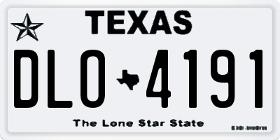 TX license plate DLO4191