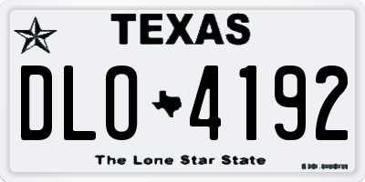 TX license plate DLO4192