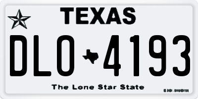 TX license plate DLO4193