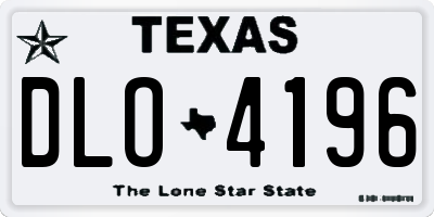 TX license plate DLO4196
