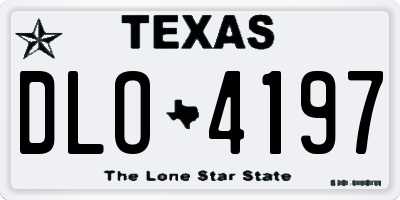 TX license plate DLO4197