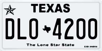 TX license plate DLO4200