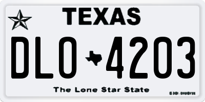 TX license plate DLO4203